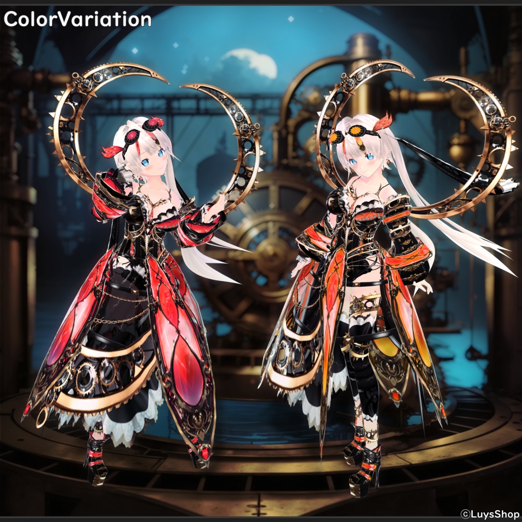 【VRoid 正式版】メカニックスチームパンクウェア【ルナ=アクアギア】