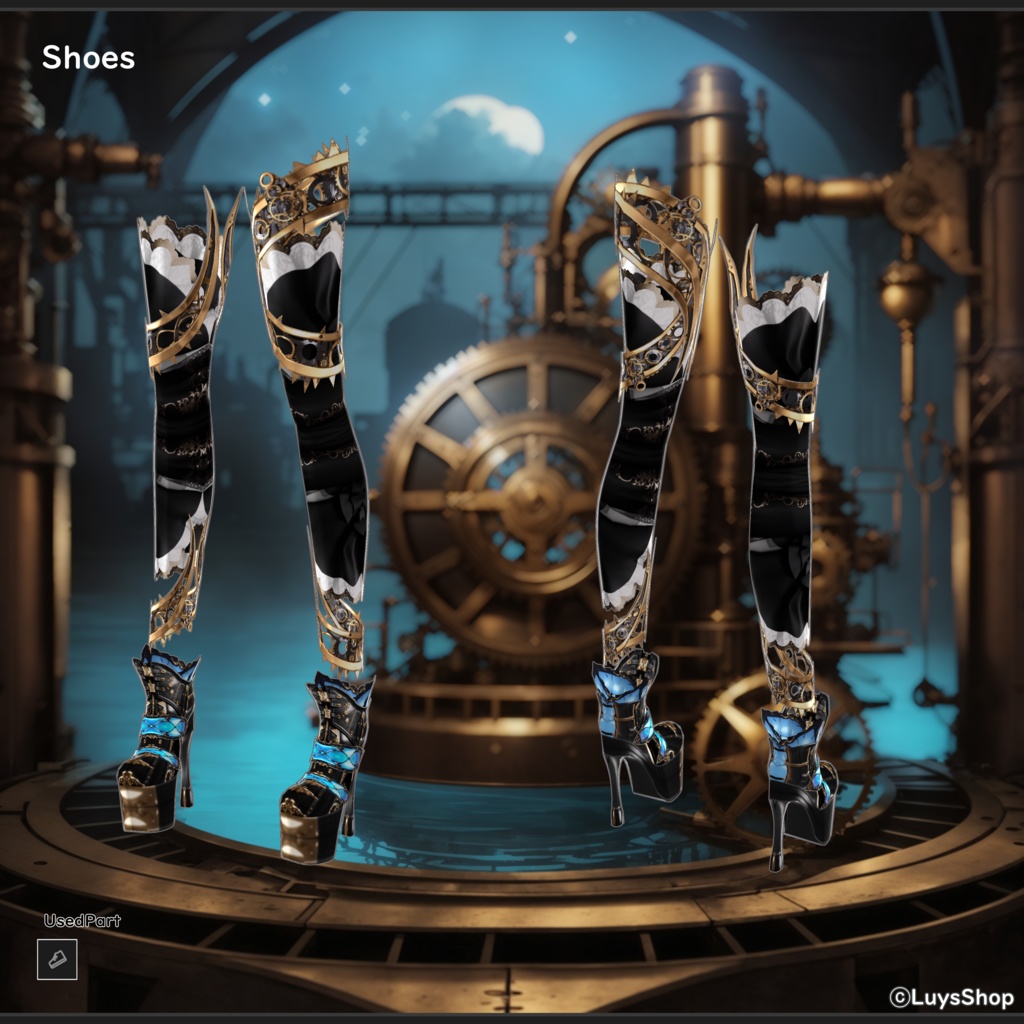 【VRoid 正式版】メカニックスチームパンクウェア【ルナ=アクアギア】