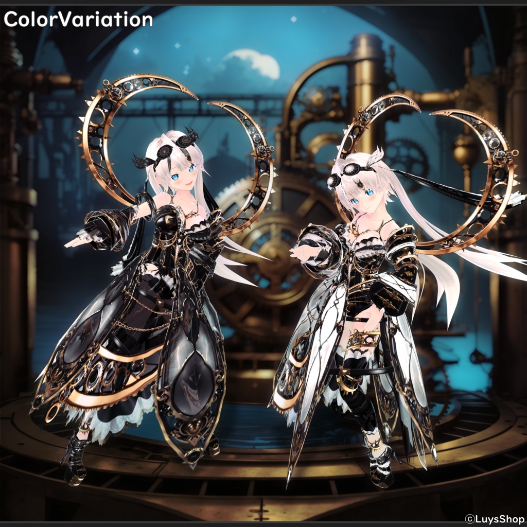 【VRoid 正式版】メカニックスチームパンクウェア【ルナ=アクアギア】