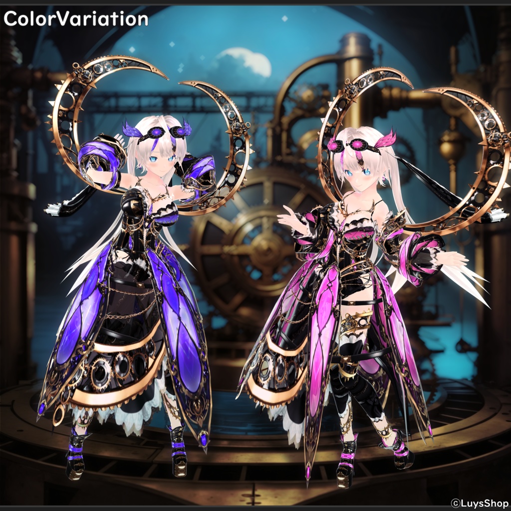 【VRoid 正式版】メカニックスチームパンクウェア【ルナ=アクアギア】