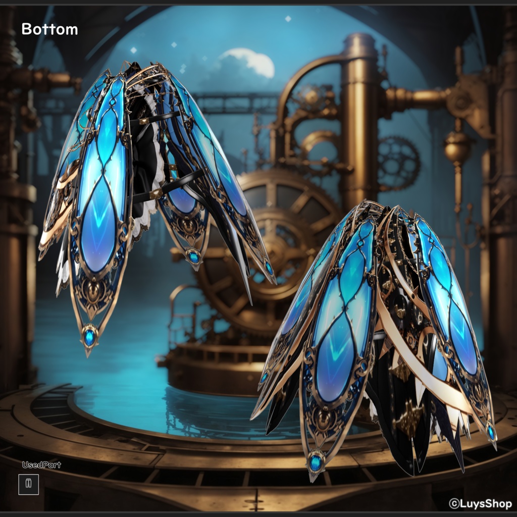 【VRoid 正式版】メカニックスチームパンクウェア【ルナ=アクアギア】