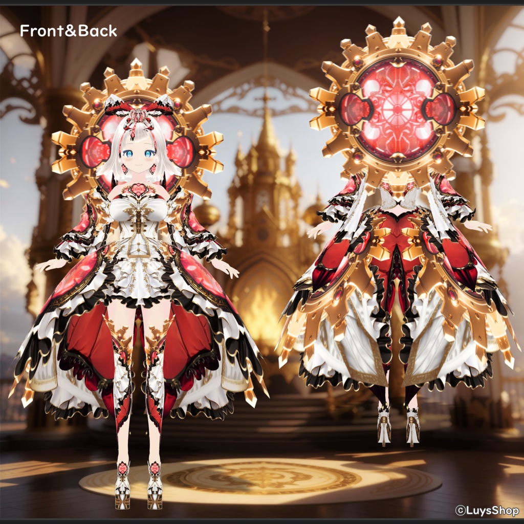 【VRoid 正式版】エンプレススチームパンクドレス【ソル=イグニスギア】