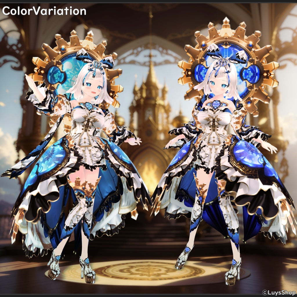 【VRoid 正式版】エンプレススチームパンクドレス【ソル=イグニスギア】