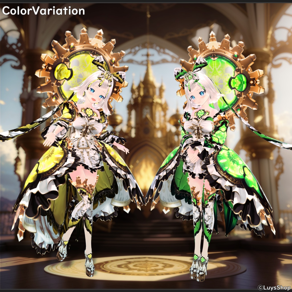 【VRoid 正式版】エンプレススチームパンクドレス【ソル=イグニスギア】