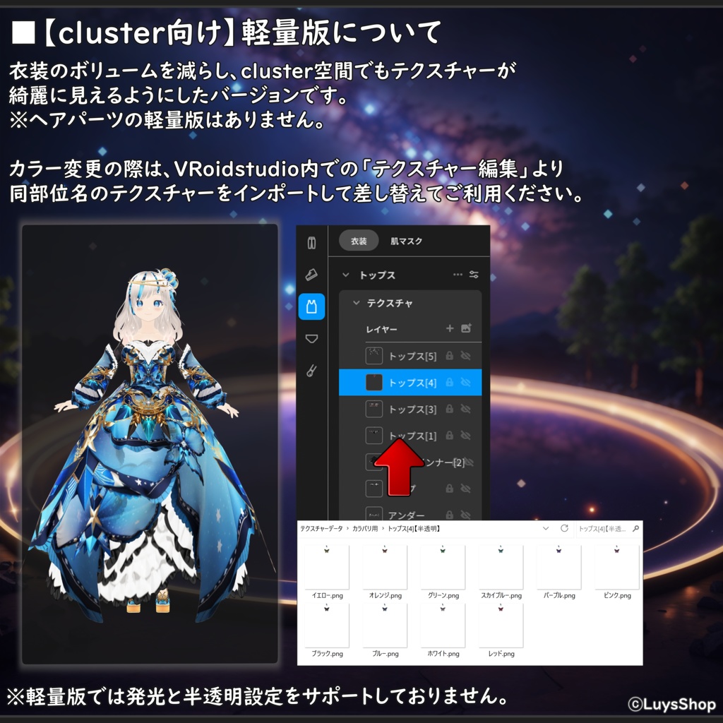 【VRoid 正式版】スターリィボリュームドレス【スプレアエテルヌス】