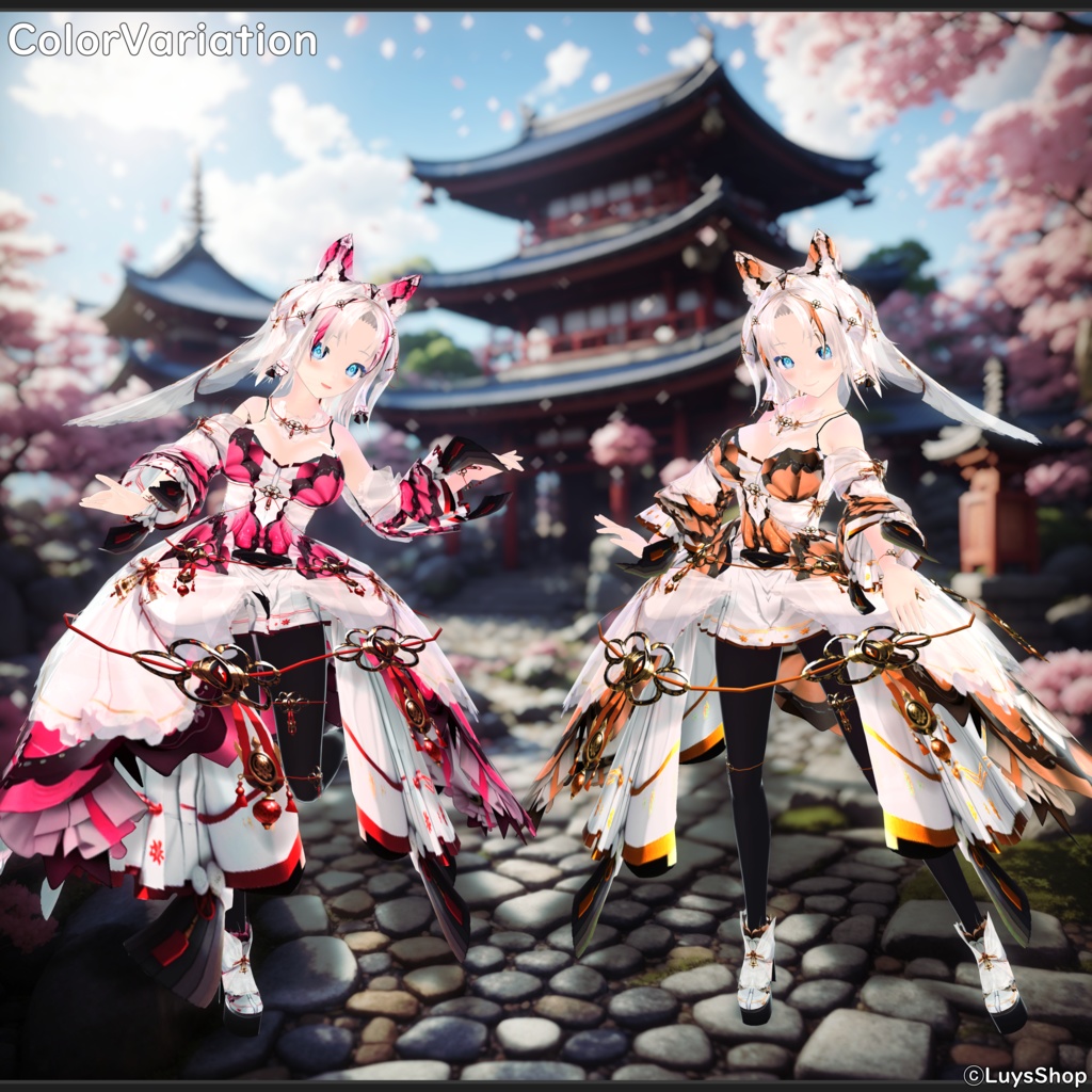 【VRoid 正式版】ファンタジー和ドレス【マツリバヤシ】