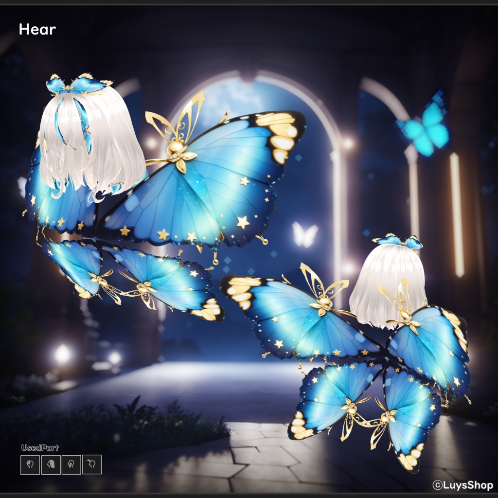 【VRoid 正式版】ファンタジーバタフライドレス【セレノペタルーダ】