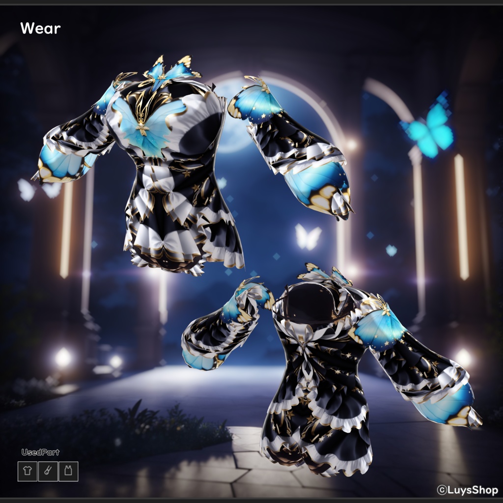 【VRoid 正式版】ファンタジーバタフライドレス【セレノペタルーダ】