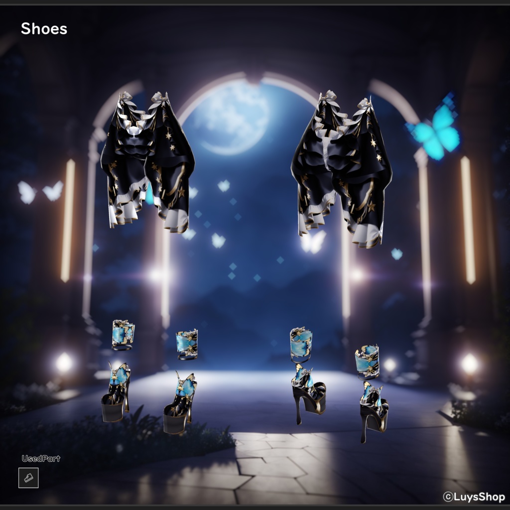 【VRoid 正式版】ファンタジーバタフライドレス【セレノペタルーダ】