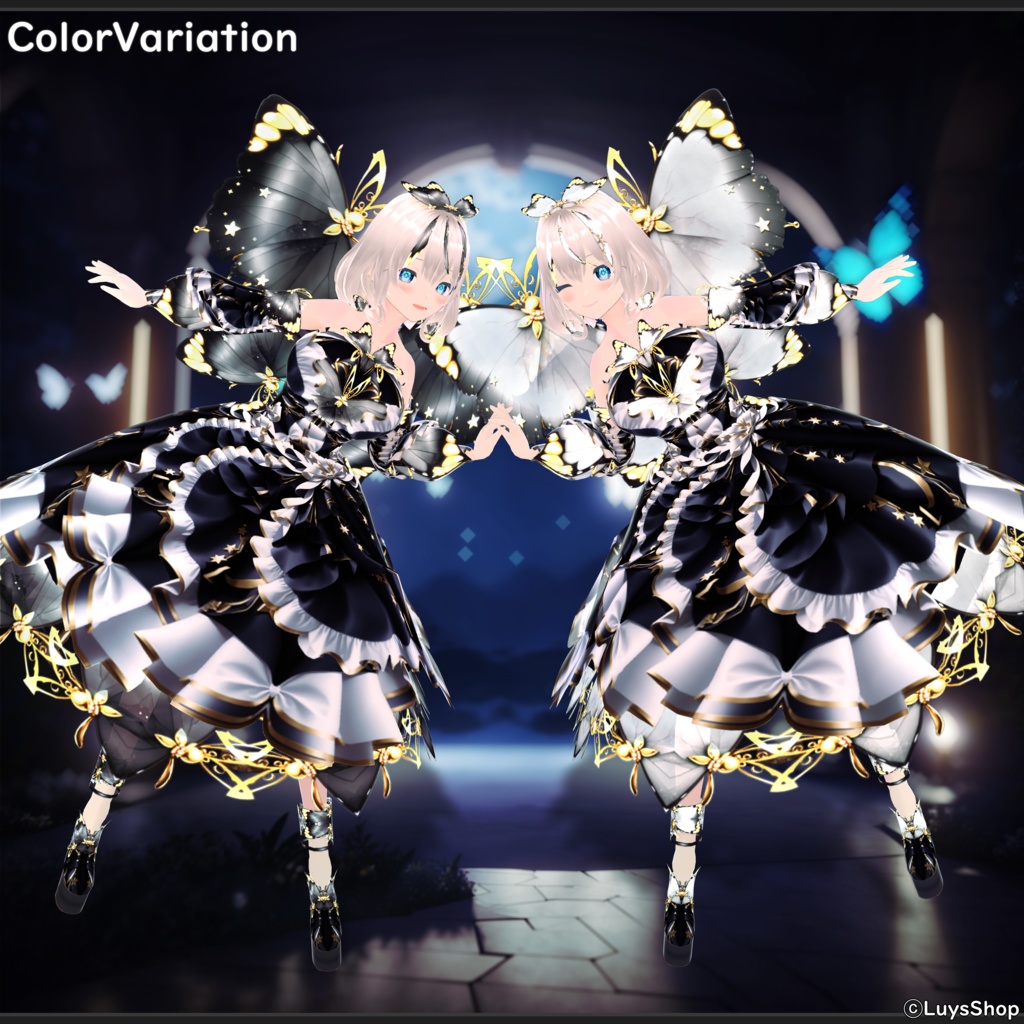 【VRoid 正式版】ファンタジーバタフライドレス【セレノペタルーダ】