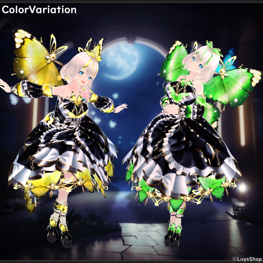 【VRoid 正式版】ファンタジーバタフライドレス【セレノペタルーダ】