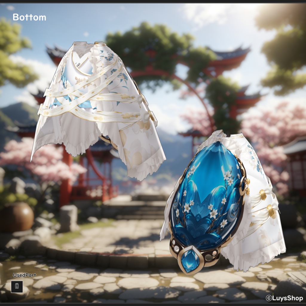 【VRoid 正式版】オリエンタルファンシードレス【ウシャティフラウ】