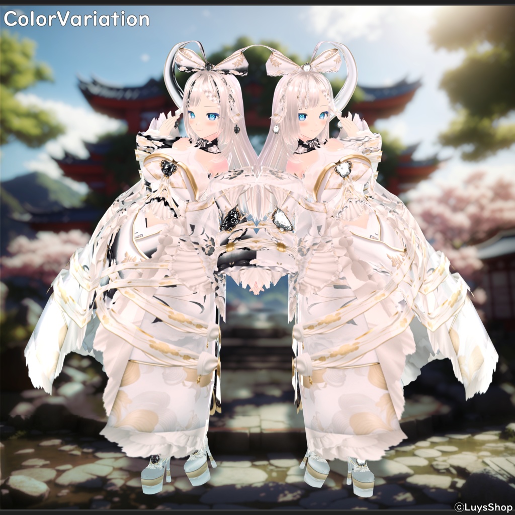 【VRoid 正式版】オリエンタルファンシードレス【ウシャティフラウ】