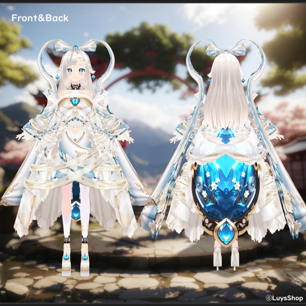 【VRoid 正式版】オリエンタルファンシードレス【ウシャティフラウ】