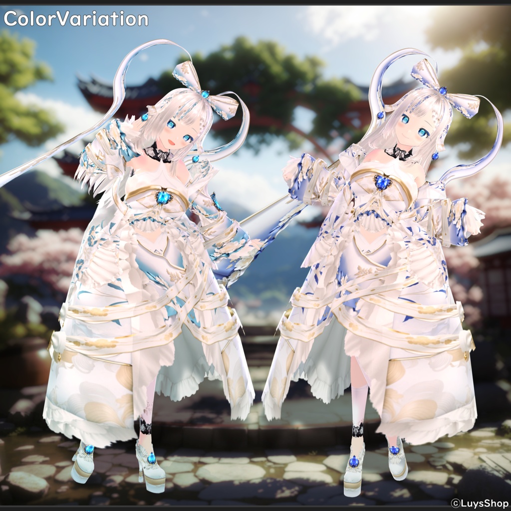 【VRoid 正式版】オリエンタルファンシードレス【ウシャティフラウ】