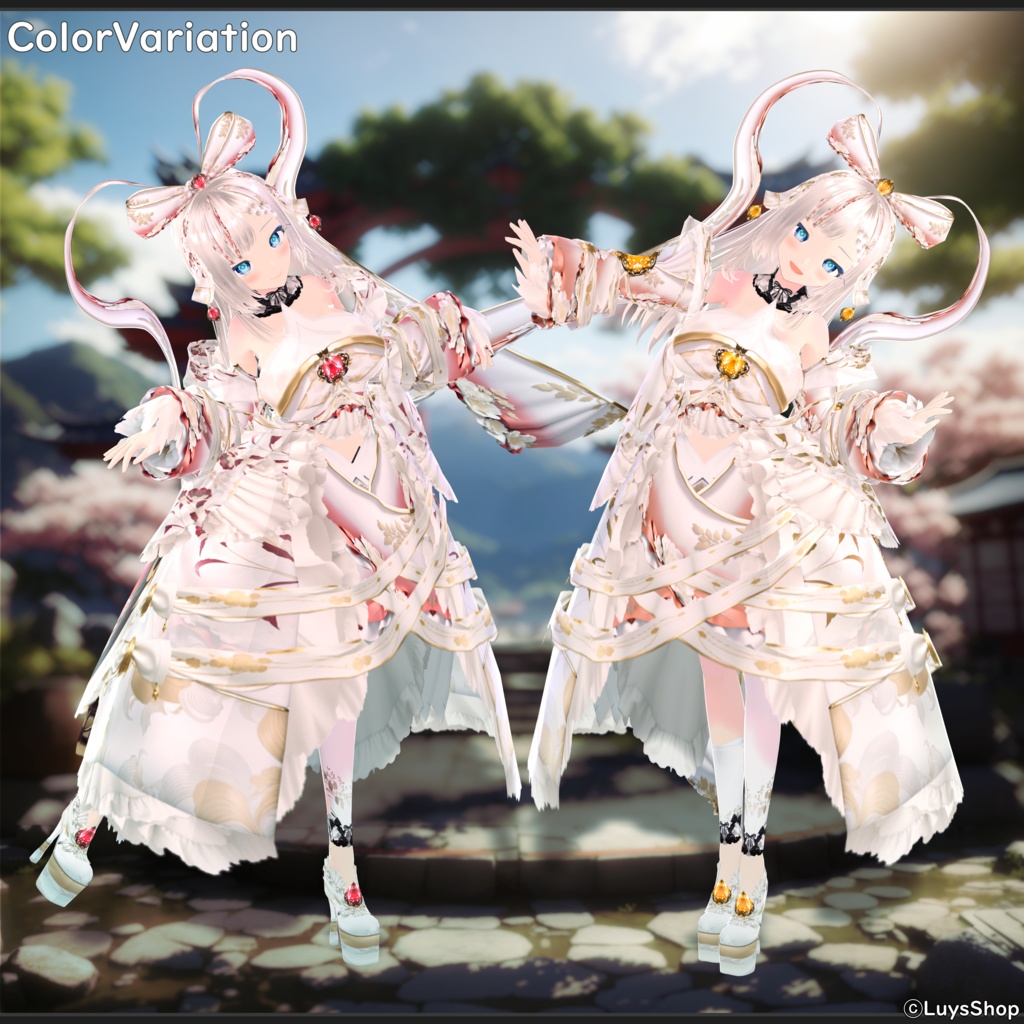 【VRoid 正式版】オリエンタルファンシードレス【ウシャティフラウ】