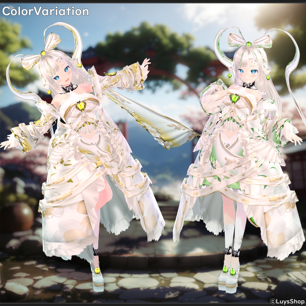 【VRoid 正式版】オリエンタルファンシードレス【ウシャティフラウ】