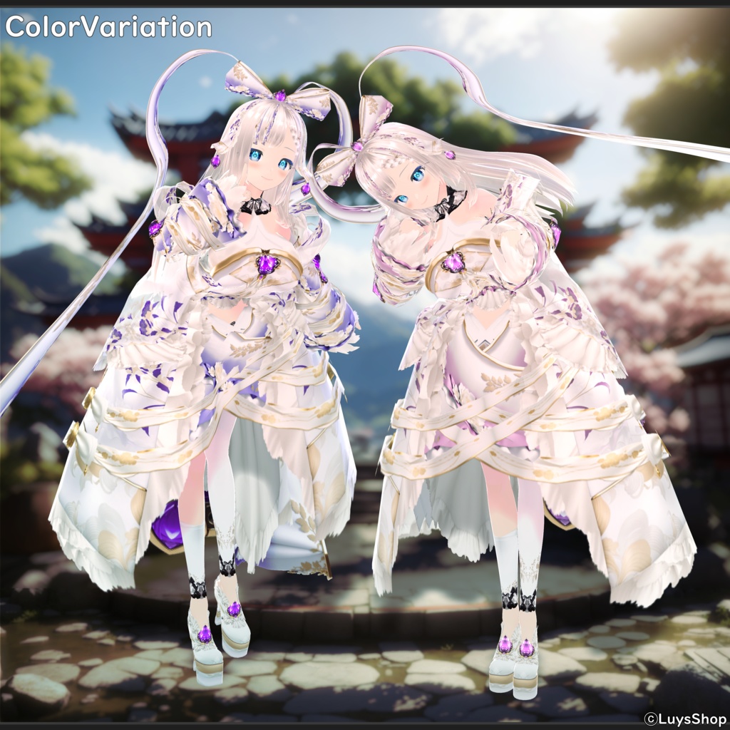 【VRoid 正式版】オリエンタルファンシードレス【ウシャティフラウ】