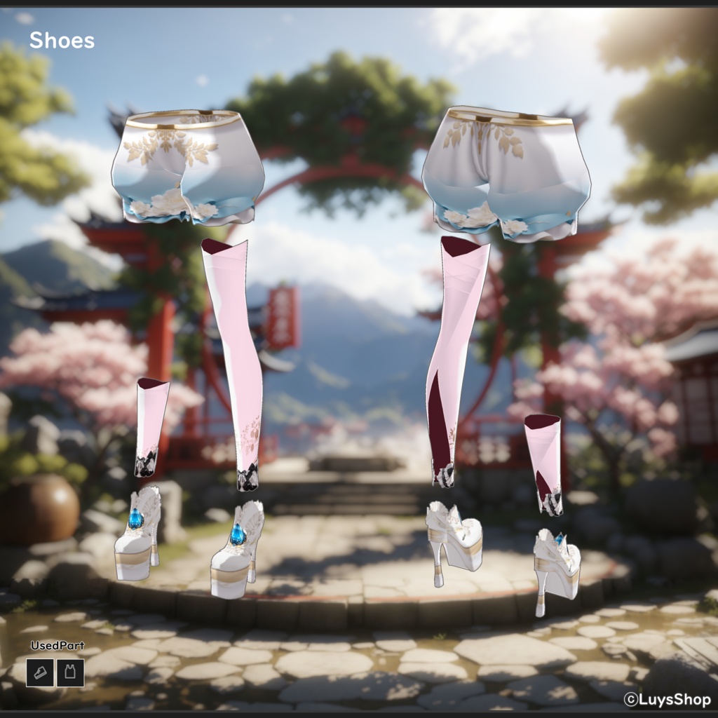 【VRoid 正式版】オリエンタルファンシードレス【ウシャティフラウ】