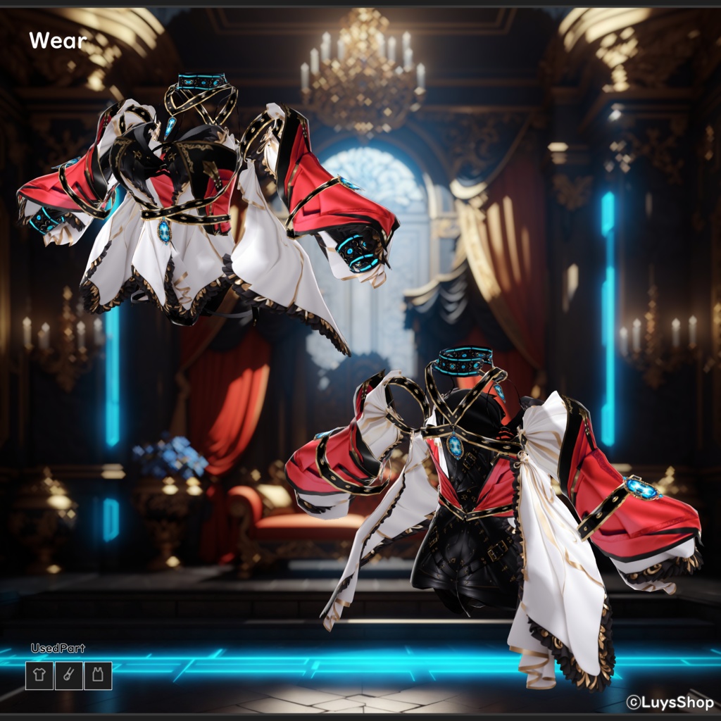 LuysShopフォロワー1000人記念作【VRoid 正式版】ロストマジックドレス&ワンド【マギアシャフト】