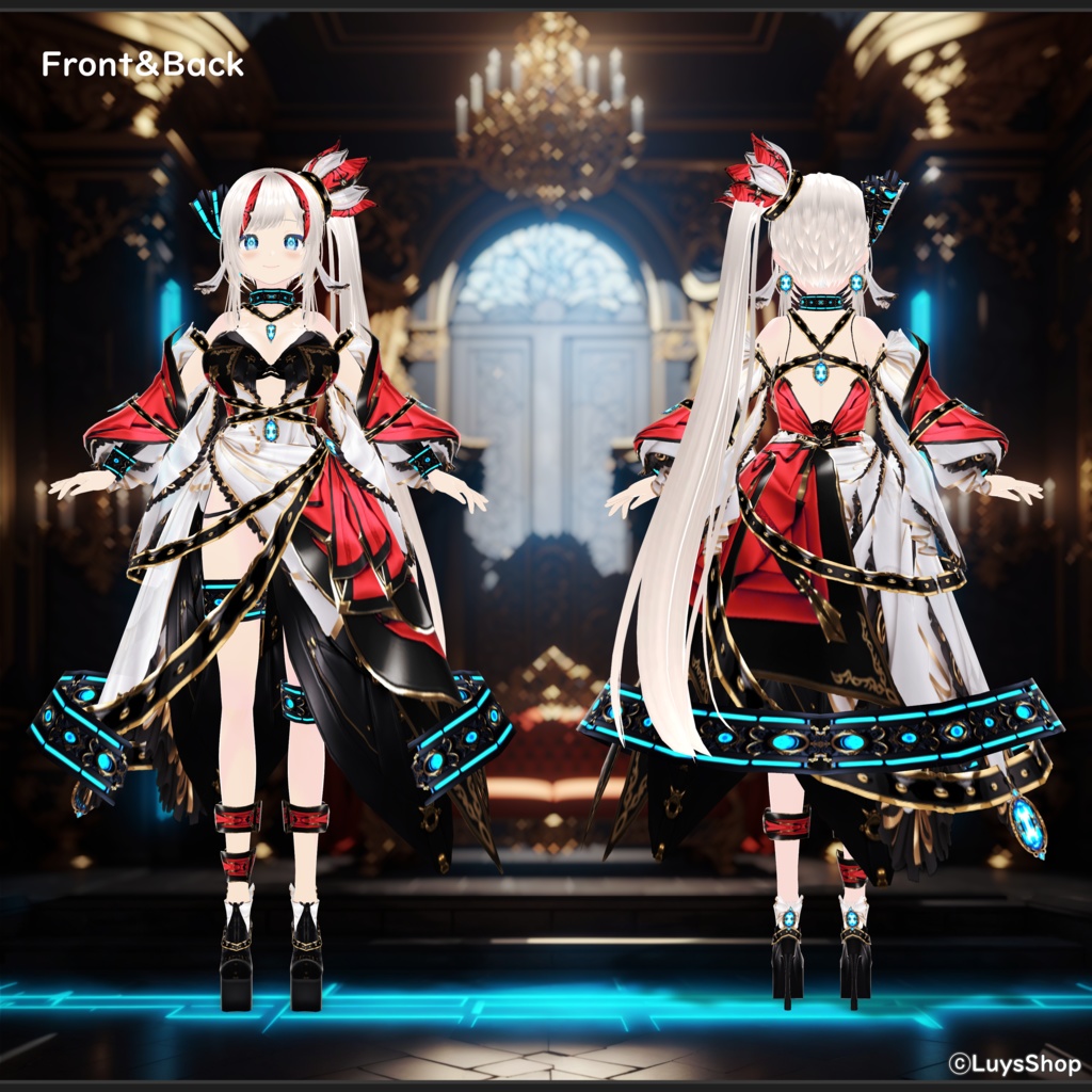 LuysShopフォロワー1000人記念作【VRoid 正式版】ロストマジックドレス&ワンド【マギアシャフト】