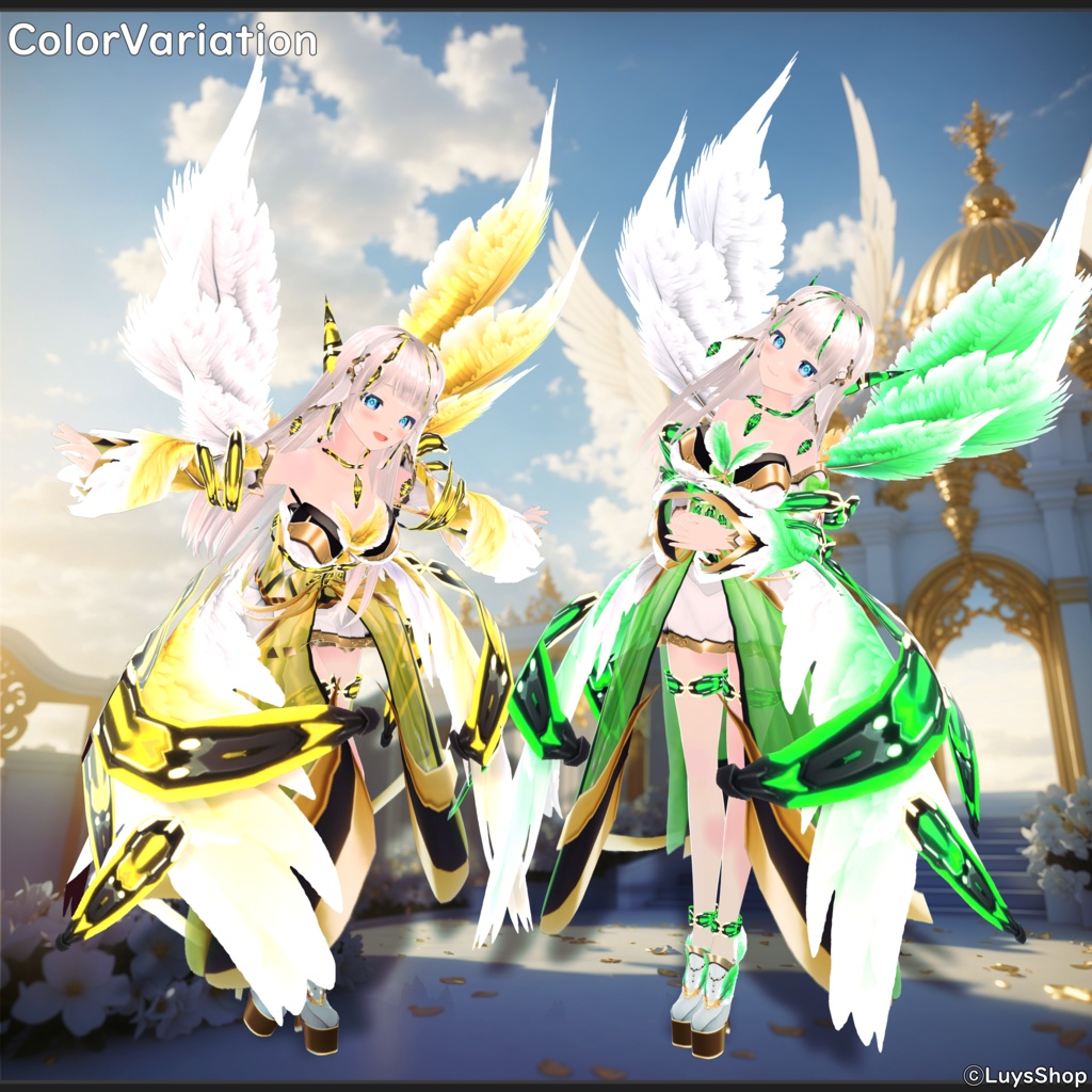 【VRoid 正式版】ファンタジーヴァルキリードレス【ヘヴンウィング】