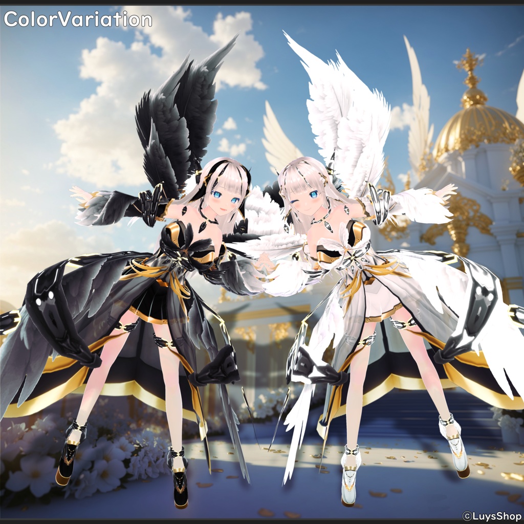 【VRoid 正式版】ファンタジーヴァルキリードレス【ヘヴンウィング】