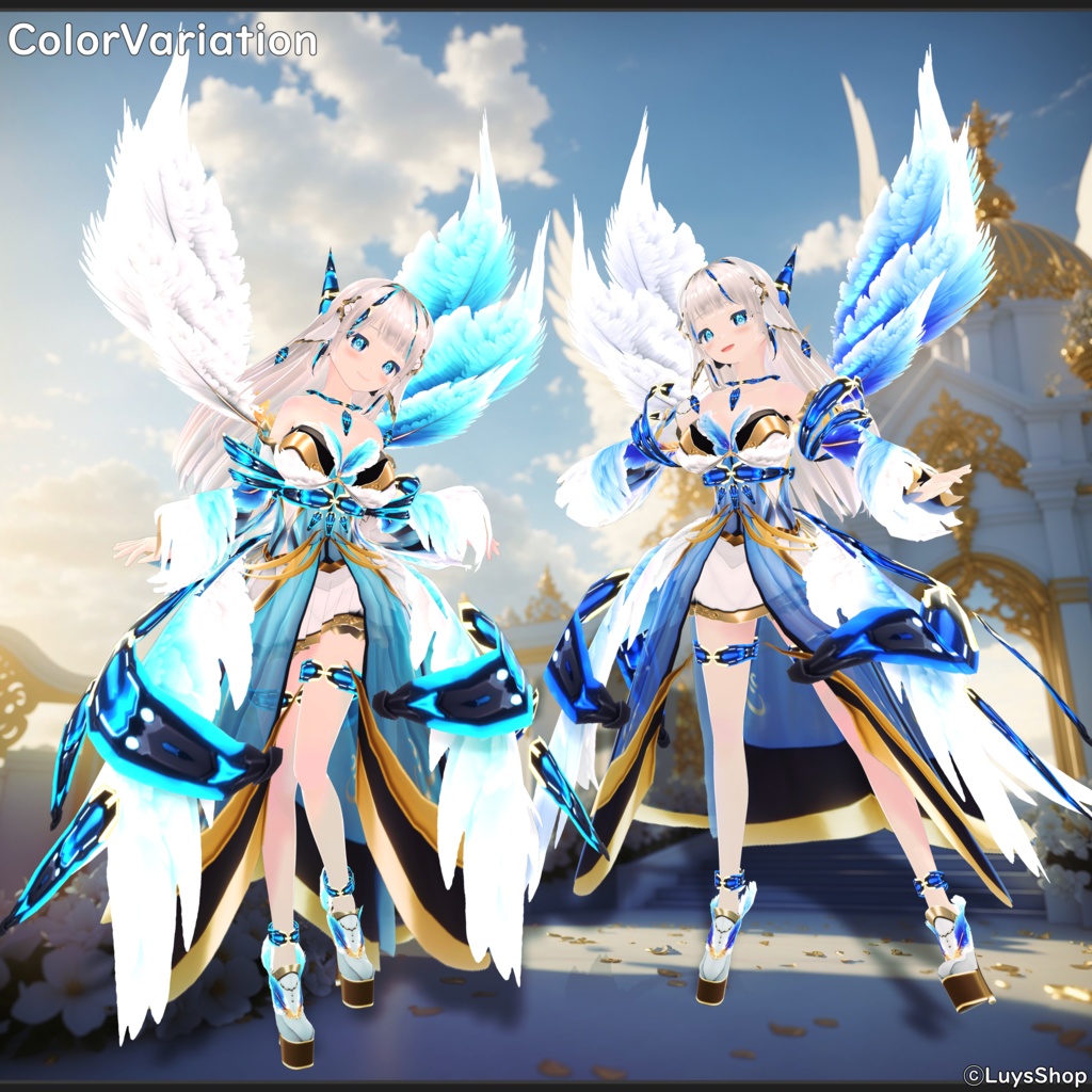 【VRoid 正式版】ファンタジーヴァルキリードレス【ヘヴンウィング】