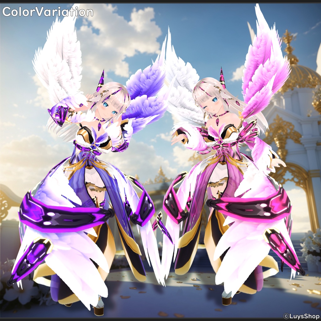 【VRoid 正式版】ファンタジーヴァルキリードレス【ヘヴンウィング】