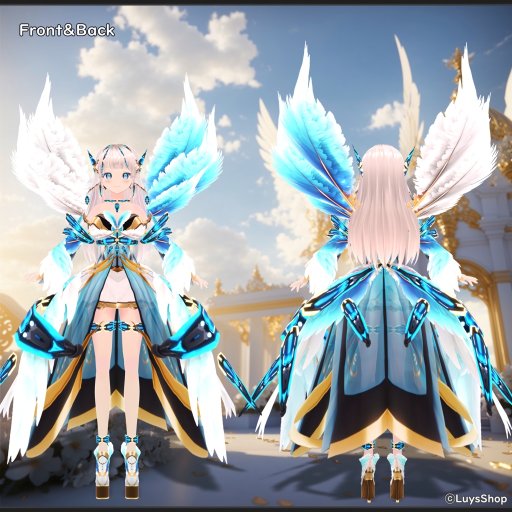 【VRoid 正式版】ファンタジーヴァルキリードレス【ヘヴンウィング】