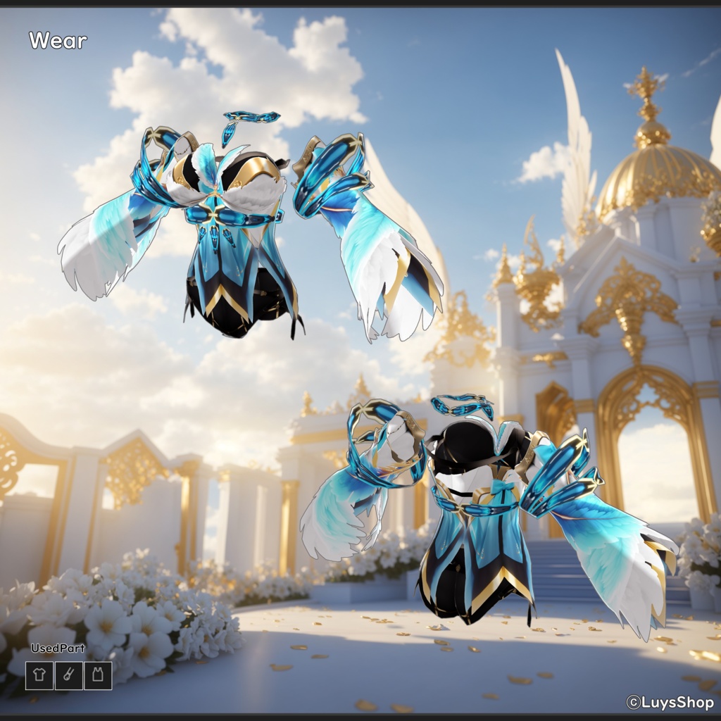 【VRoid 正式版】ファンタジーヴァルキリードレス【ヘヴンウィング】