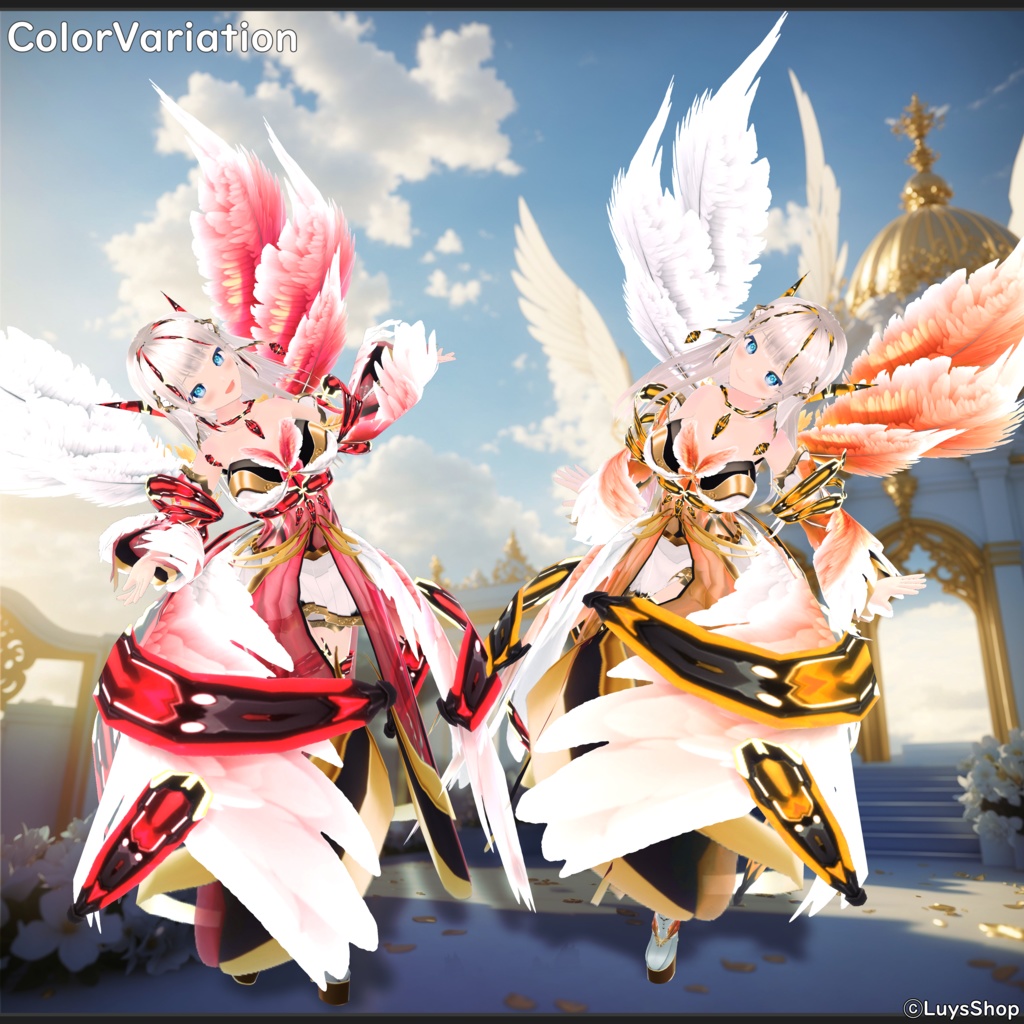 【VRoid 正式版】ファンタジーヴァルキリードレス【ヘヴンウィング】