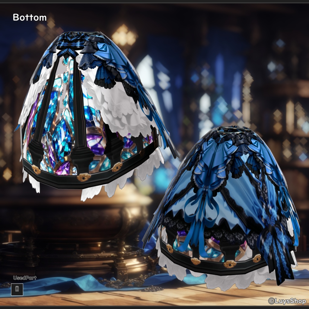 【VRoid 正式版】クラシカルアルケミードレス&ワンド【クリスタルケージ】