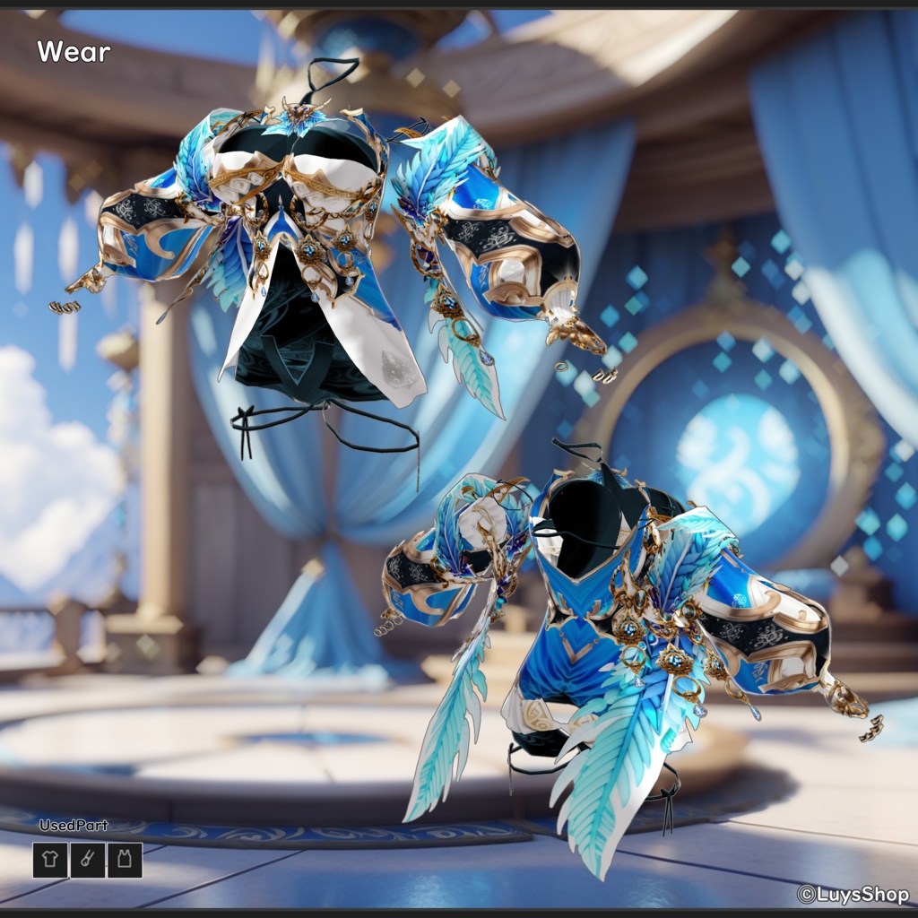 【VRoid 正式版】エスニックファンタジードレス&ボウ【レインバード】