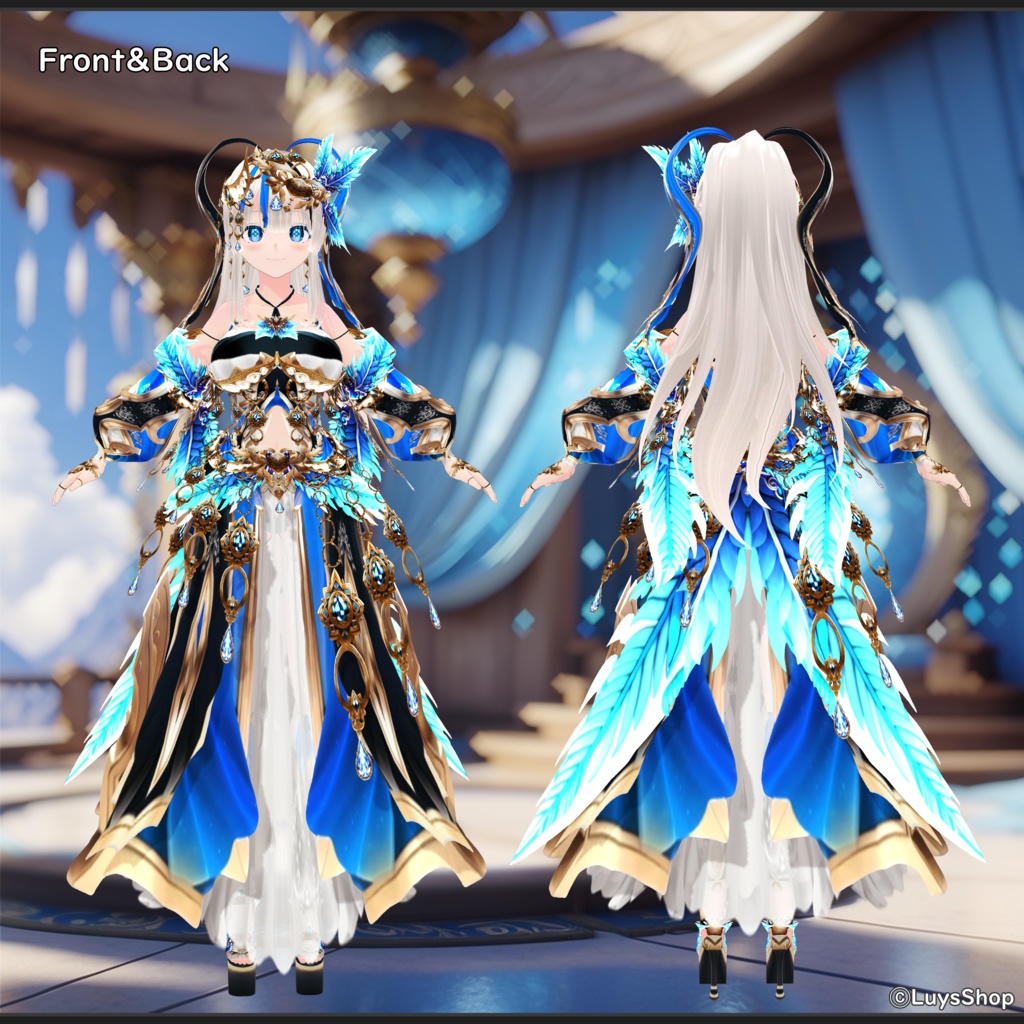 【VRoid 正式版】エスニックファンタジードレス&ボウ【レインバード】