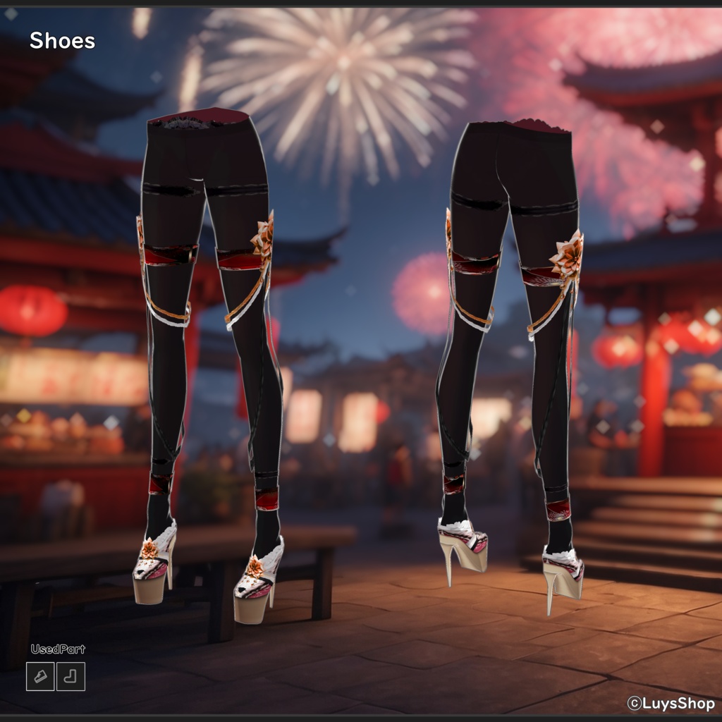 【VRoid 正式版】オリエンタルフェスティバルドレス&振袖&扇【ナツヒバナ】