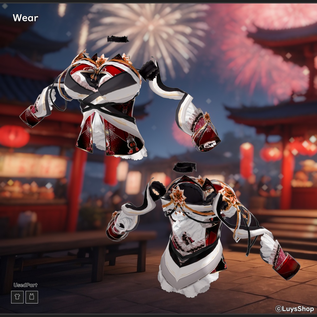 【VRoid 正式版】オリエンタルフェスティバルドレス&振袖&扇【ナツヒバナ】