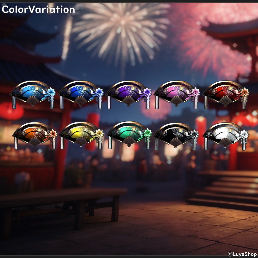 【VRoid 正式版】オリエンタルフェスティバルドレス&振袖&扇【ナツヒバナ】