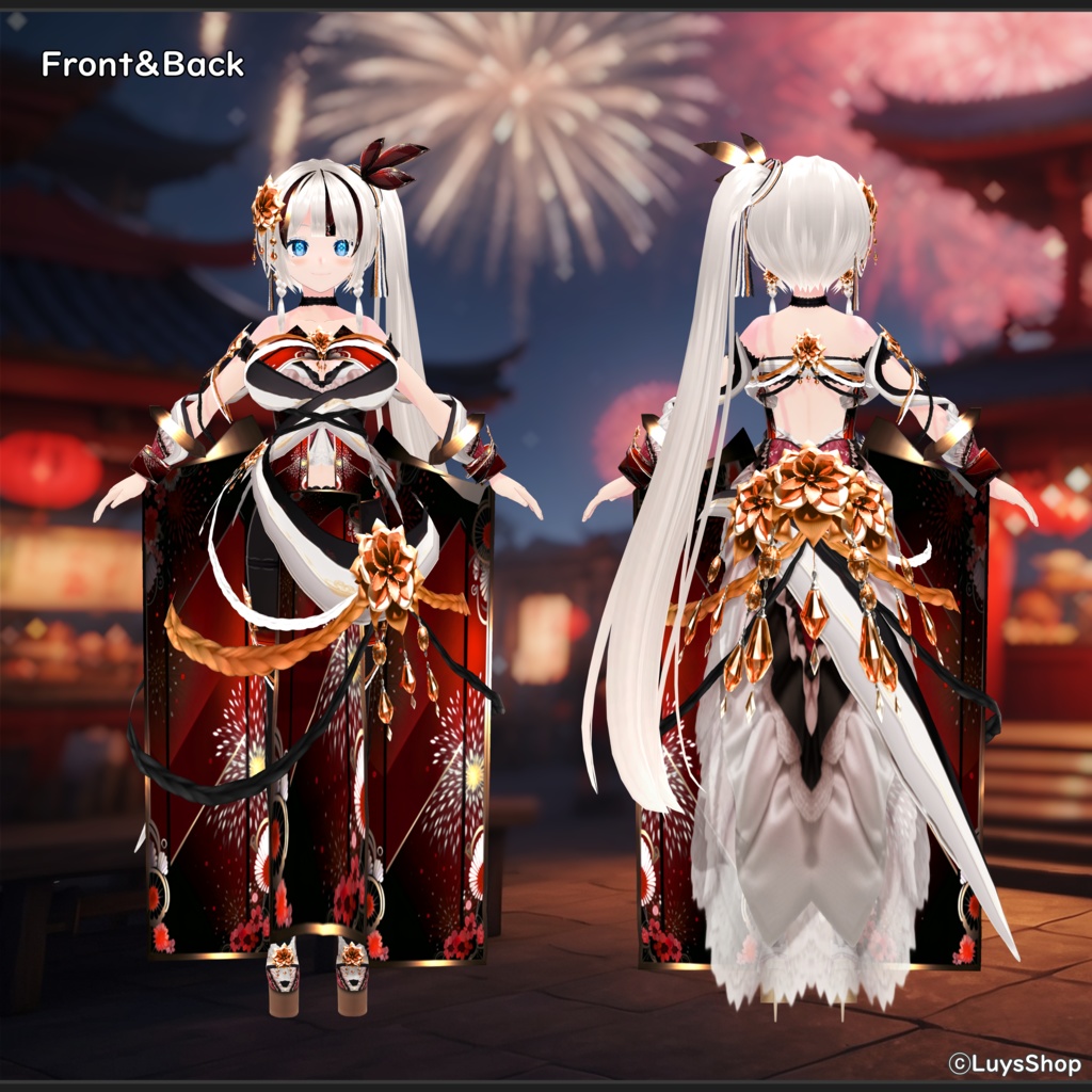 【VRoid 正式版】オリエンタルフェスティバルドレス&振袖&扇【ナツヒバナ】