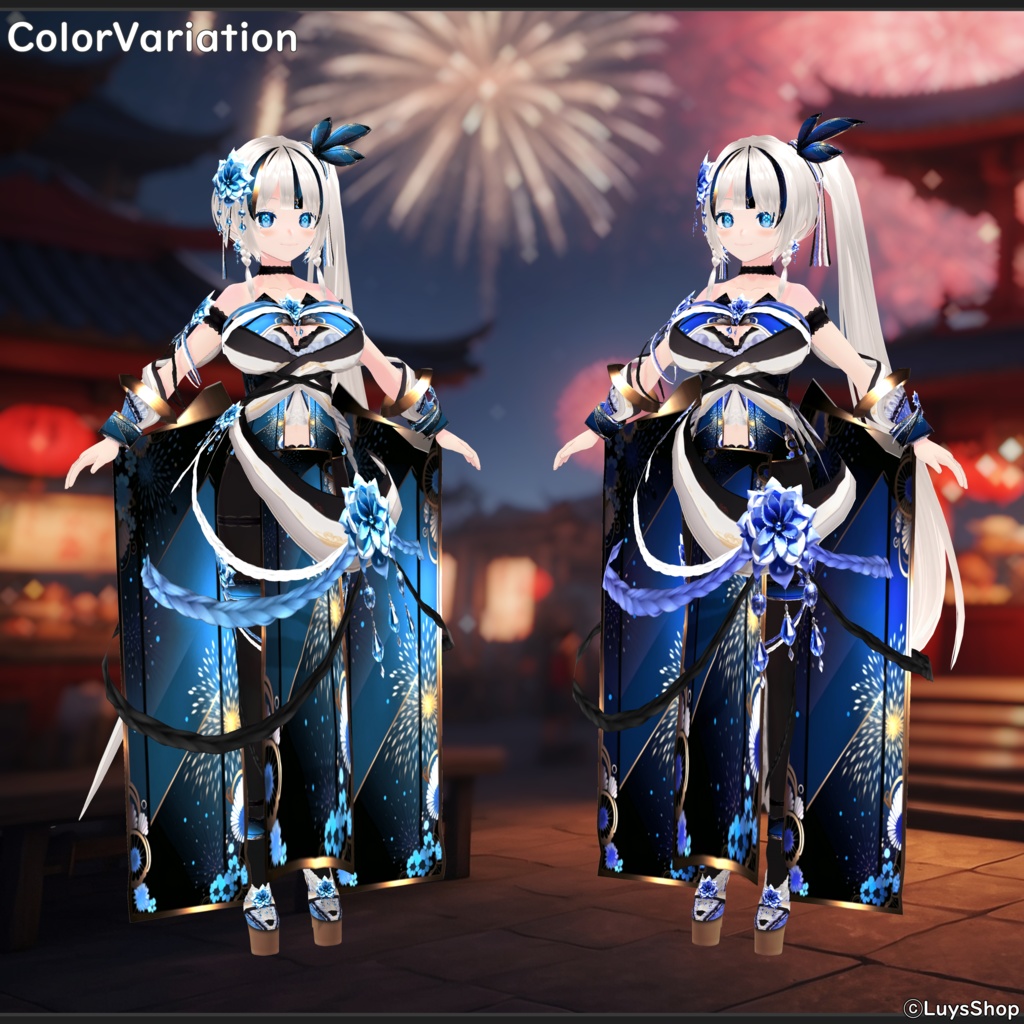 【VRoid 正式版】オリエンタルフェスティバルドレス&振袖&扇【ナツヒバナ】