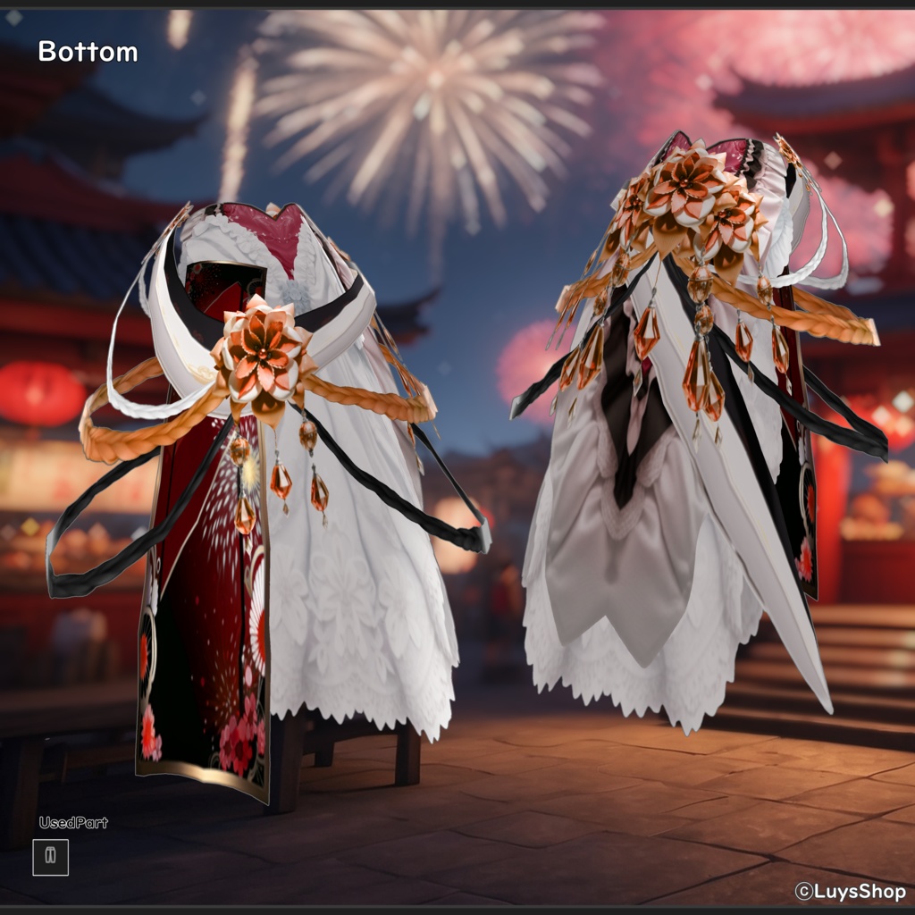 【VRoid 正式版】オリエンタルフェスティバルドレス&振袖&扇【ナツヒバナ】