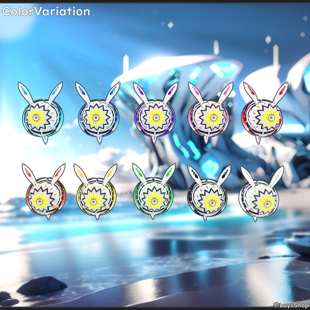 【VRoid 正式版】サイバーサマーウェア&リボン+尻尾&ウォーターガン【スプラッシュバニー】