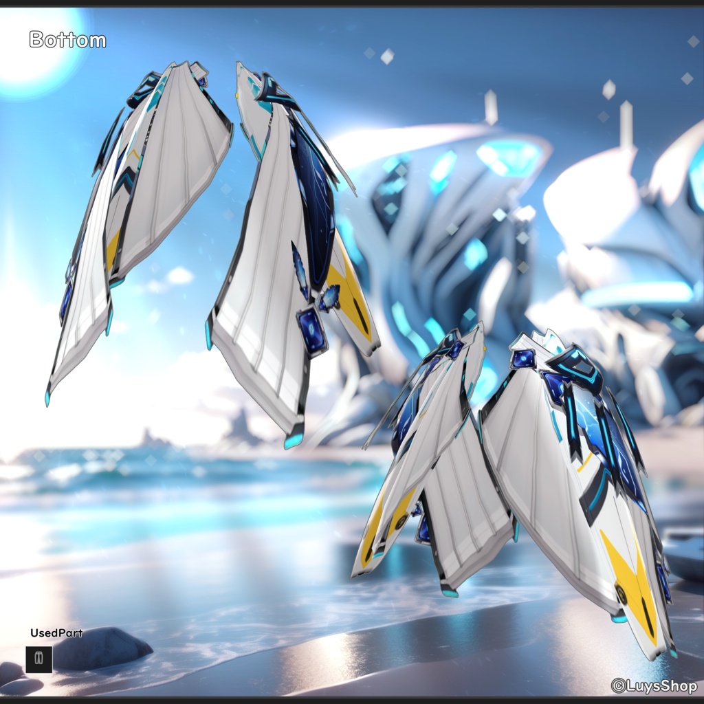 【VRoid 正式版】サイバーサマーウェア&リボン+尻尾&ウォーターガン【スプラッシュバニー】