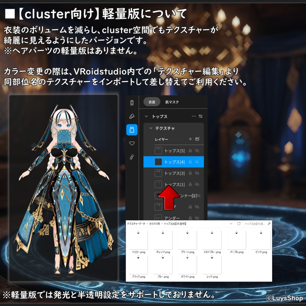 【VRoid 正式版】ファンタジーオラクルドレス&ベール袖&オーブ【プリズマファトゥム】