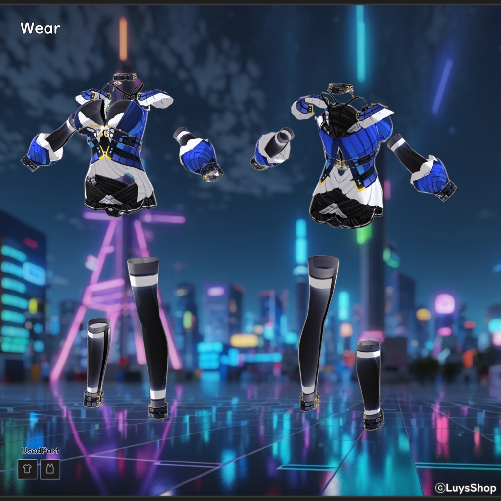 【VRoid 正式版】エレクトロサイバードレス【フリネルク】