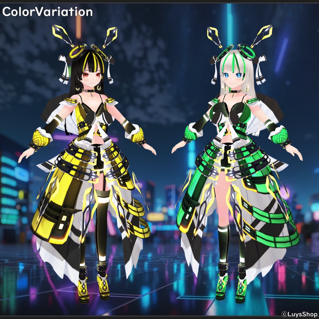 【VRoid 正式版】エレクトロサイバードレス【フリネルク】