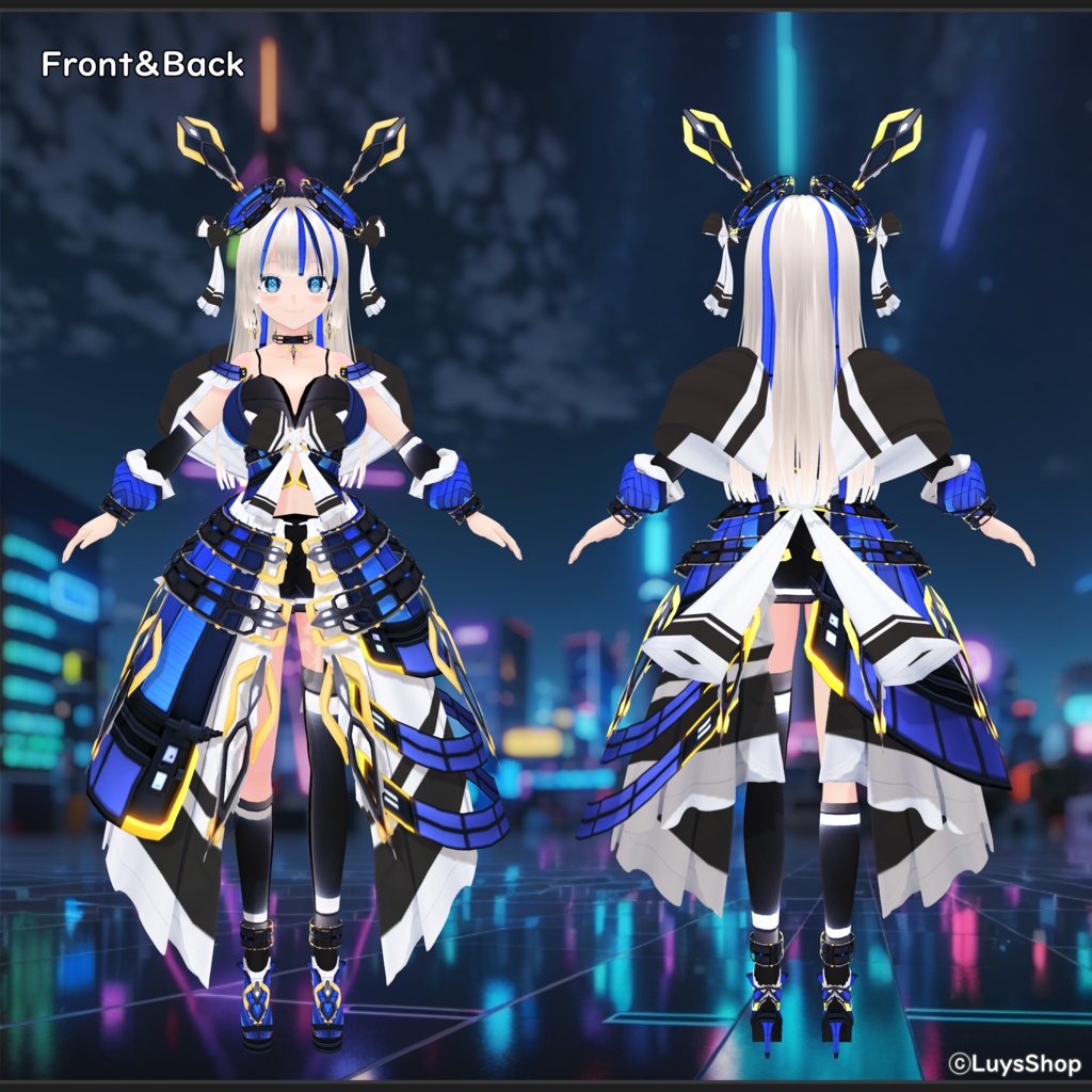 【VRoid 正式版】エレクトロサイバードレス【フリネルク】