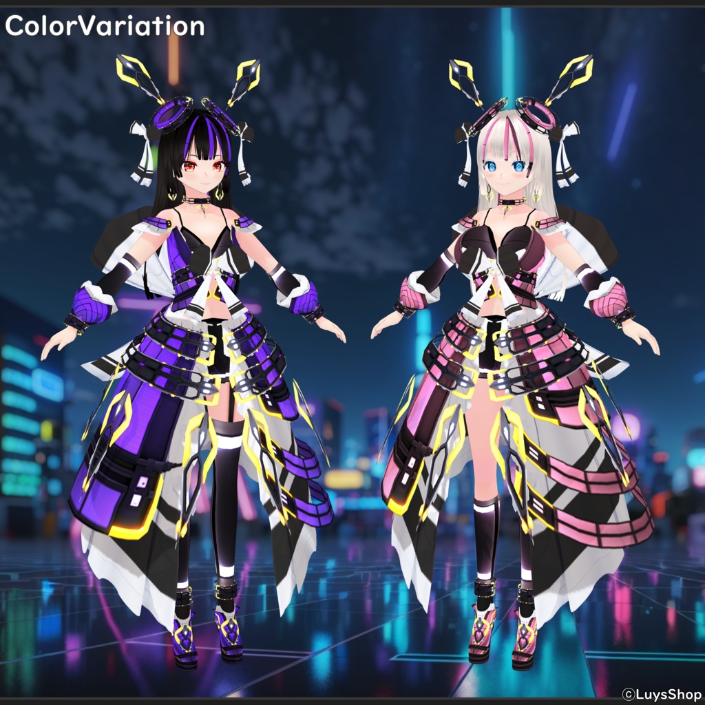 【VRoid 正式版】エレクトロサイバードレス【フリネルク】