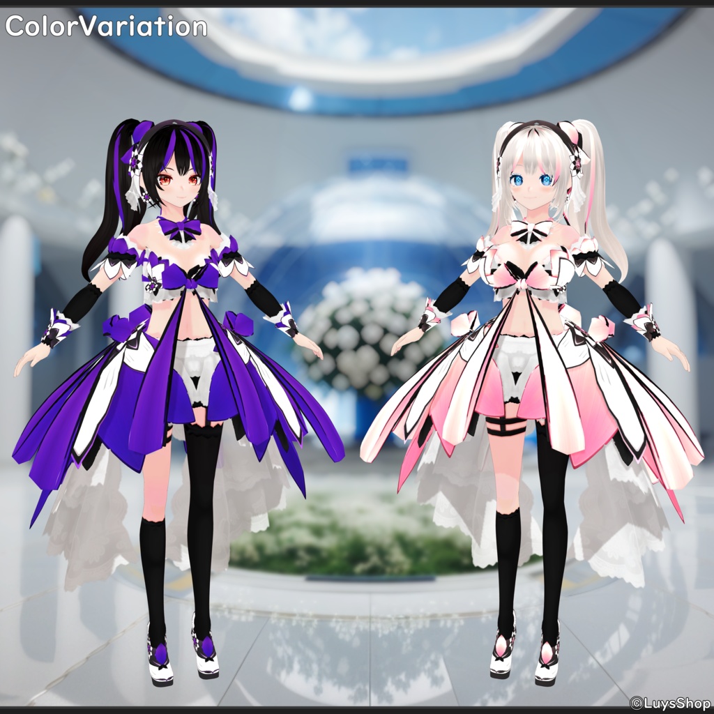 【VRoid 正式版】サイバーカジュアルドレス【フラワーレコード】