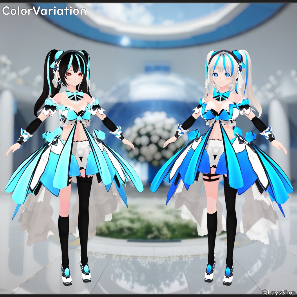 【VRoid 正式版】サイバーカジュアルドレス【フラワーレコード】